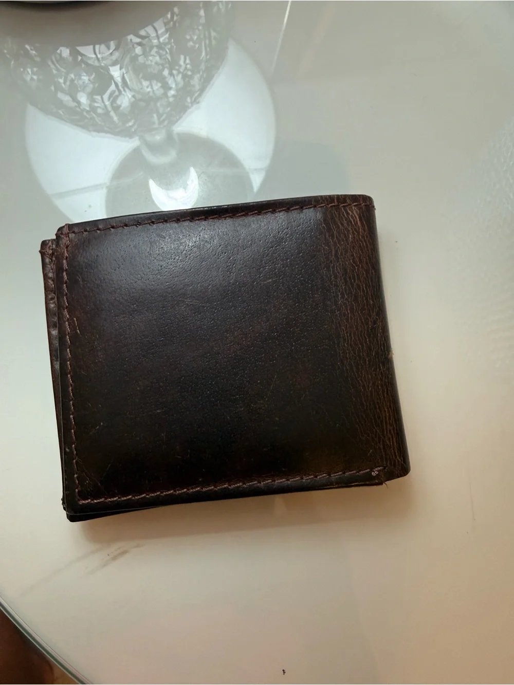 Vintage-Inspired Brown Tooled Leather Men's Wallet with Star Concho